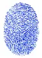 A blue fingerprint.